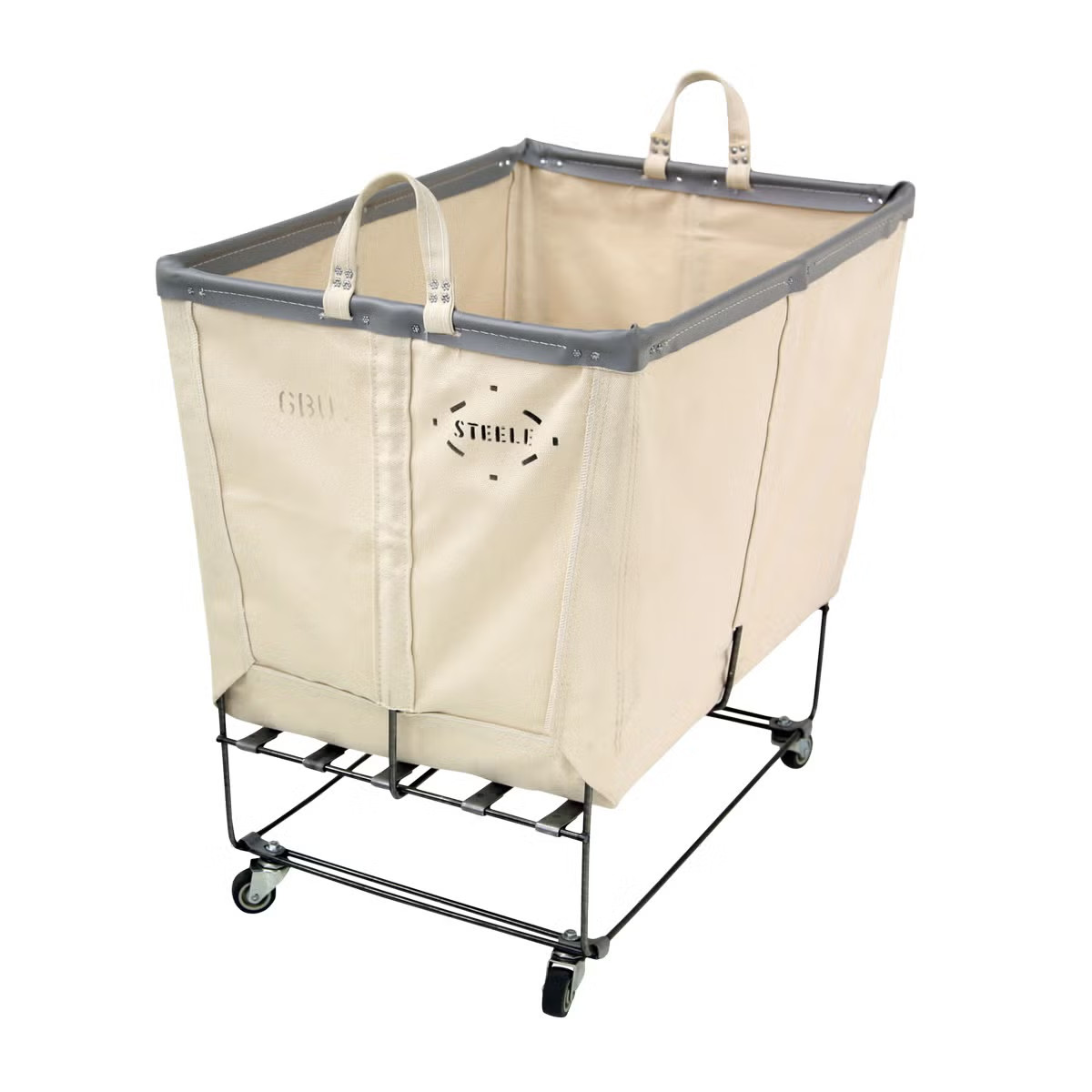 Steele Canvas Large Laundry Cart Natural/Grey | The Container Store