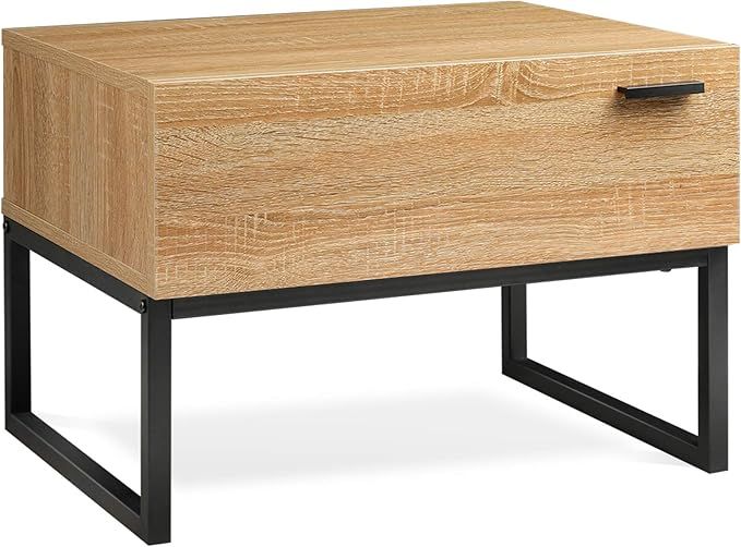 WLIVE 1 Drawer Nightstand, Wood Accent Table with Steel Frame, Side Table for Bedroom and Living ... | Amazon (US)