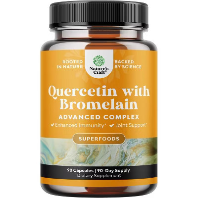 Quercetin with Bromelain Advanced Complex Capsule, High Potent Supplement for Immunity, Respiratory, Heart & Overall Health, Nature's Craft, 90ct | Target