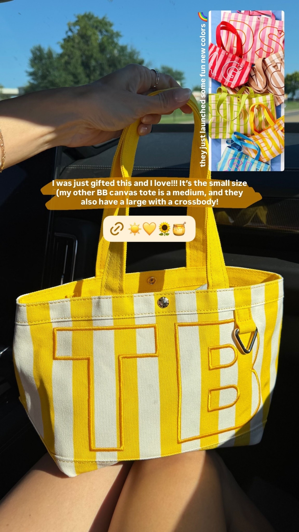 I was just gifted this and I love!!! It’s the small size (my other BB canvas tote is a medium, and they also have a large with a crossbody! they just launched some fun new colors 🌈