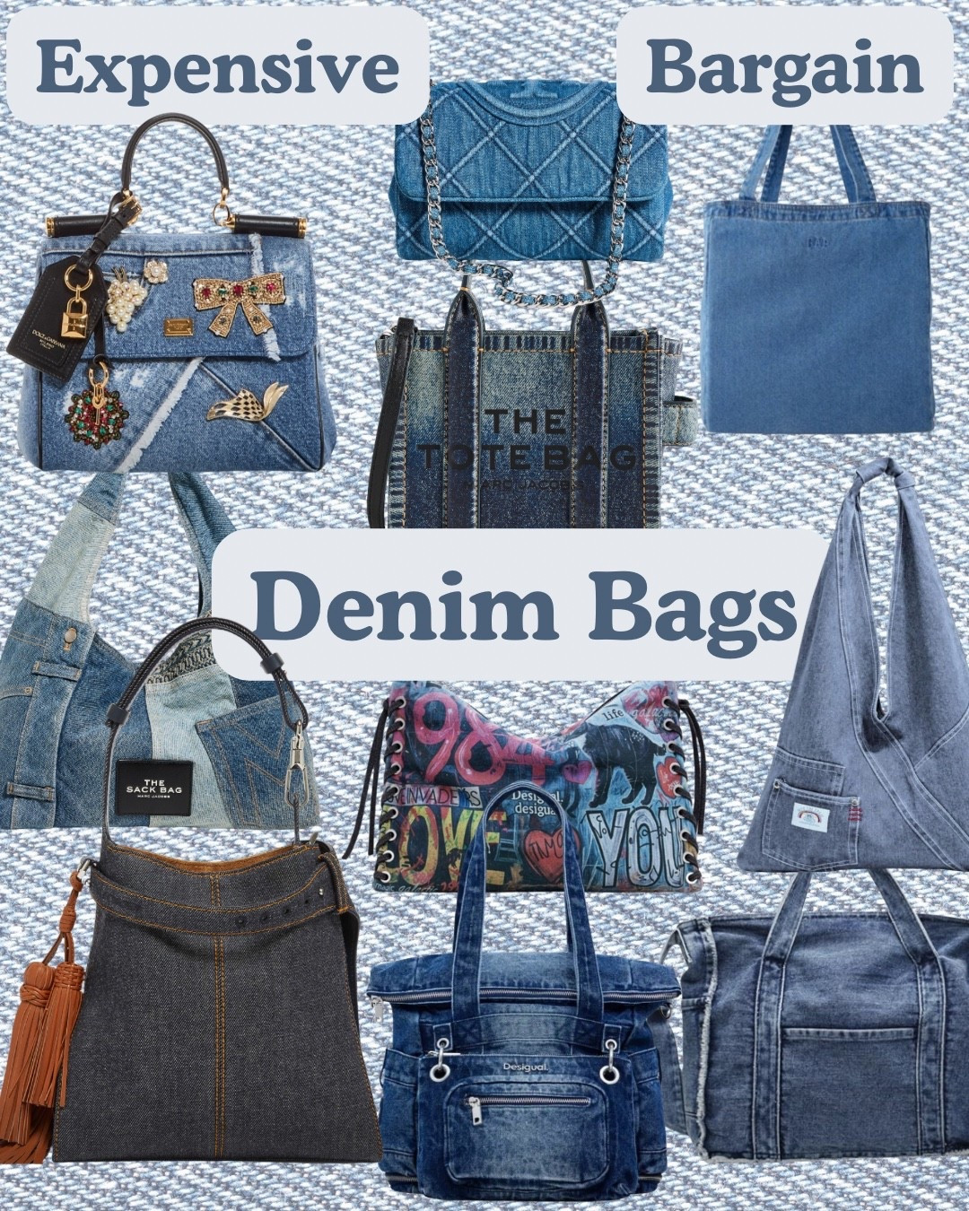 I’m really feeling the denim bag lately. Something about the soft texture feels right for the season. 💙 Here’s my picks of both pricey, mid, and bargain finds! 
#denim#trend#denimbag#purses#bag#purse

#LTKGiftGuide #LTKStyleTip