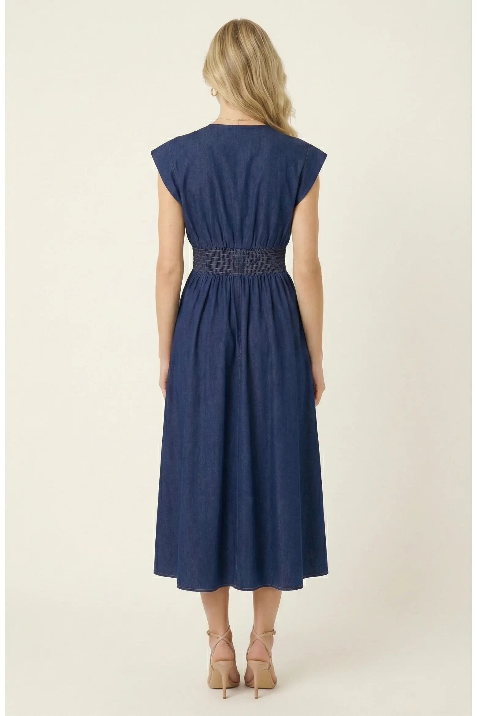 Zip Front Sleeveless Denim Midi Dress (Women) | Nordstrom | Nordstrom