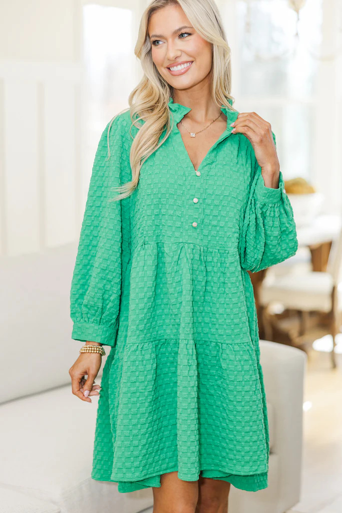 NURSING COLLECTION: All Up To You Green Textured Dress | The Mint Julep Boutique
