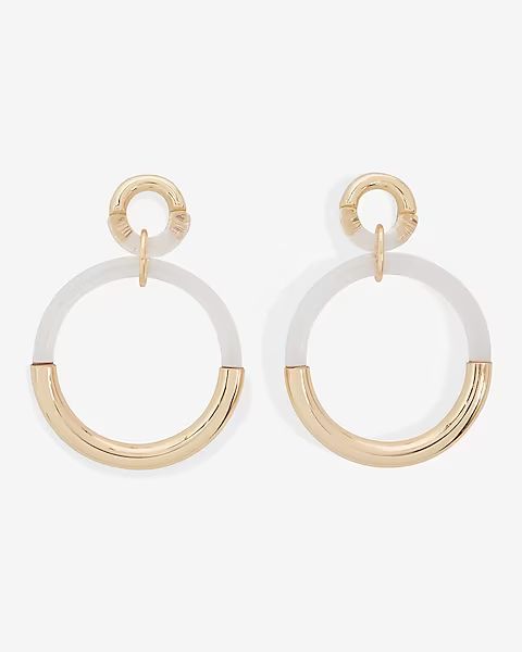 Resin Metal Double Circle Drop Earrings | Express