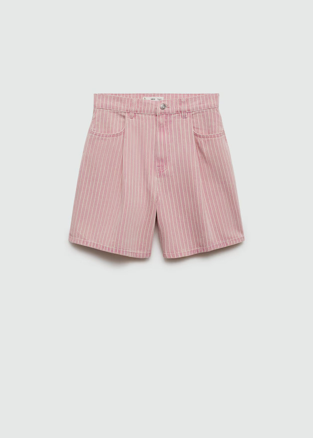 Striped denim shorts -  Women | Mango USA | MANGO (US)