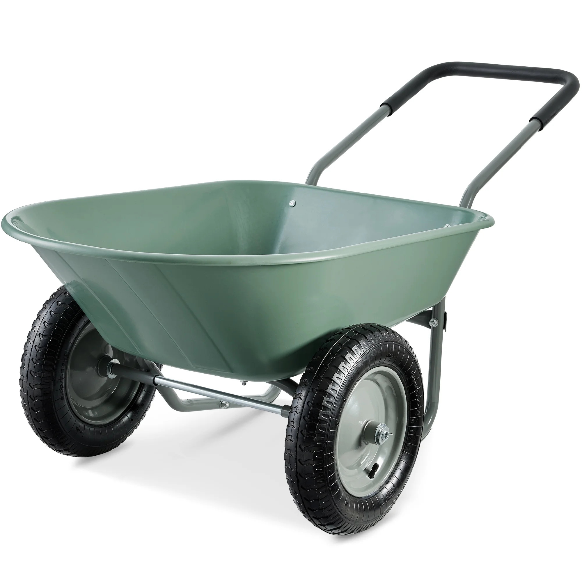 Best Choice Products Dual-Wheel Home Wheelbarrow Yard Garden Cart for Lawn, Construction - Seafoa... | Walmart (US)