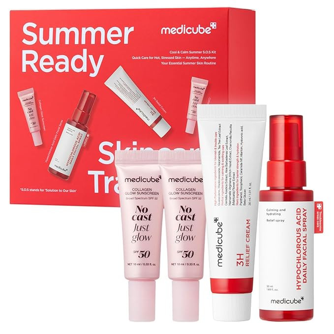 medicube Summer-Ready Skincare Travel Kit | Quick Cooling & Soothing Essential | HOCl Spray, Reli... | Amazon (US)