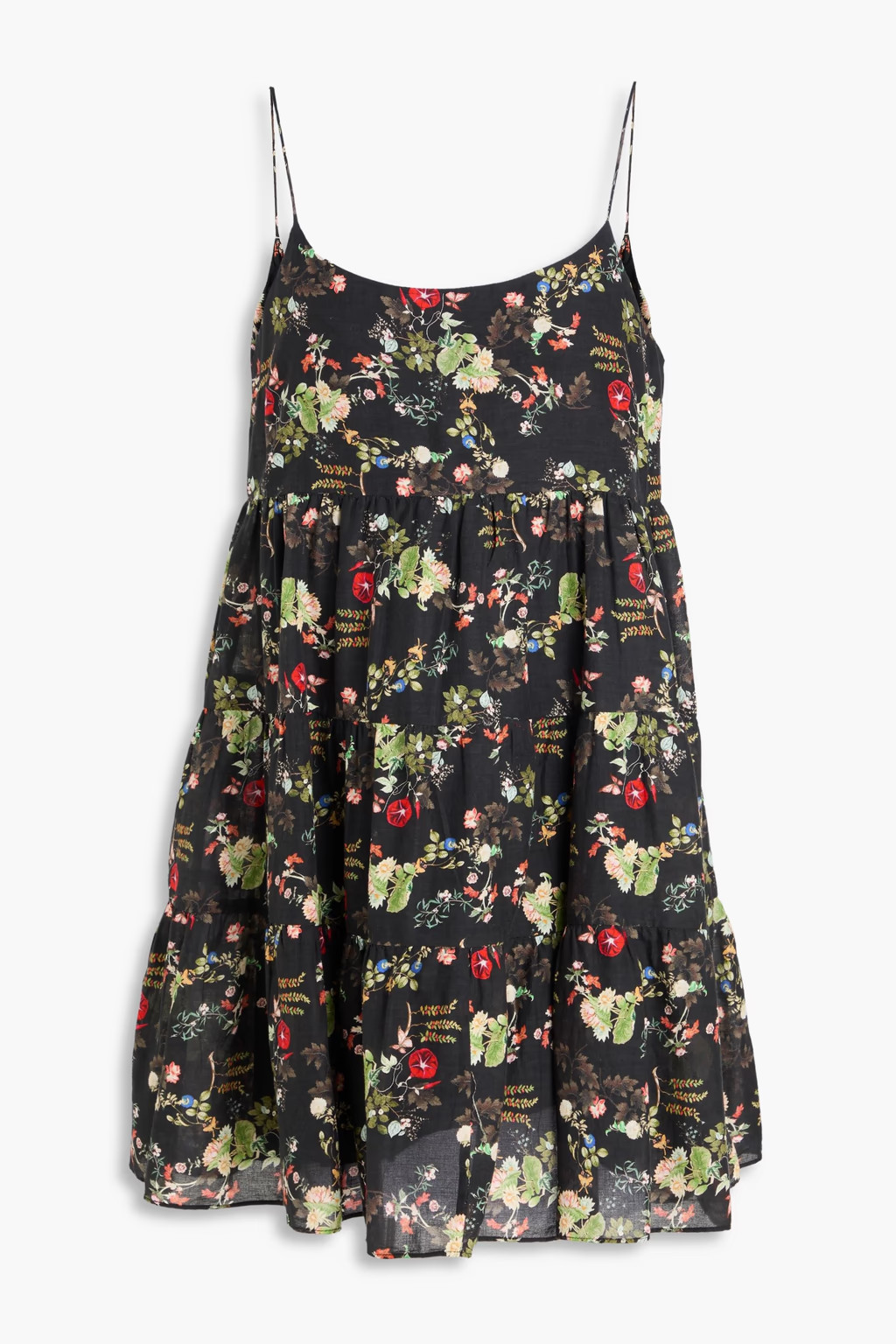 Gathered floral-print cotton-voile mini dress | The Outnet (UK and Europe)