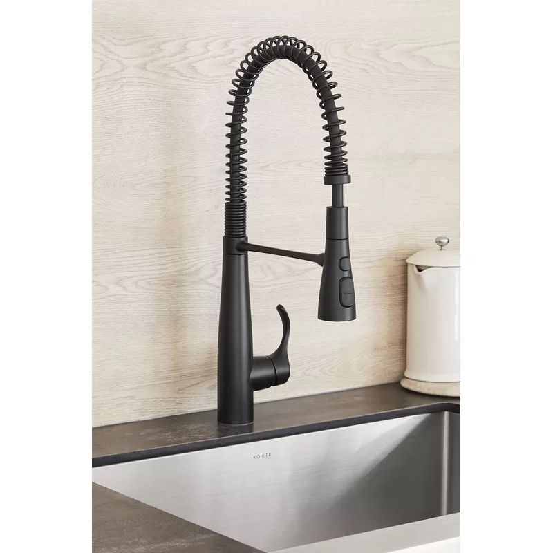 22033-BL Kohler Simplice Single Handle Semi-Professional Pre-Rinse Kitchen Sink Faucet with Three... | Wayfair North America