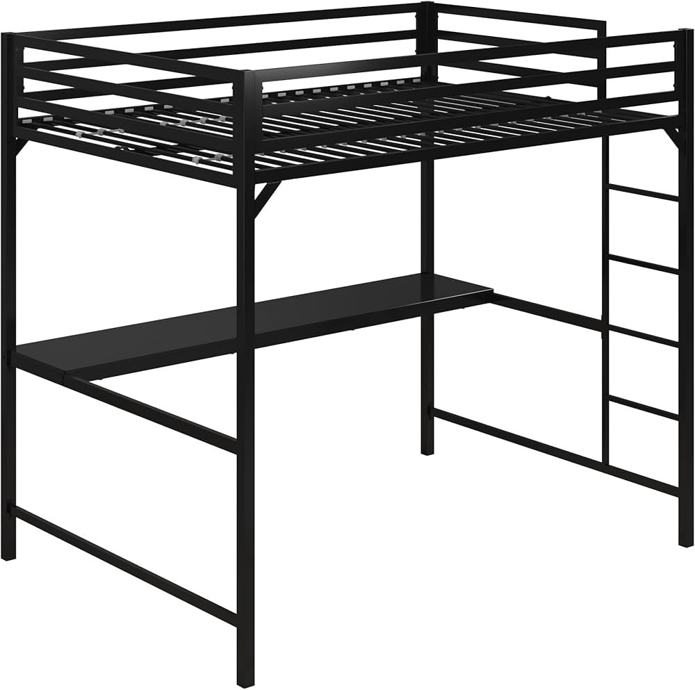 DHP Miles Metal Full Loft Bed with Desk, Black | Amazon (US)