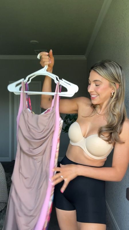 my HOLY GRAIL strapless bra! this has been my go-to since my mid twenties and it’s available on amazon 🙌🏼 this bra is extremely high quality, washes super easily, and lasts forever.

SIZING: 

for the bra: i suggest going DOWN a band size, and UP a cup size! that’s what i did and it fits like a glove! i am normally a 32D and i am wearing a 30DD.

for the dresses: i am wearing my usual size small in each one!

#LTKWedding #LTKFindsUnder100 #LTKFindsUnder50