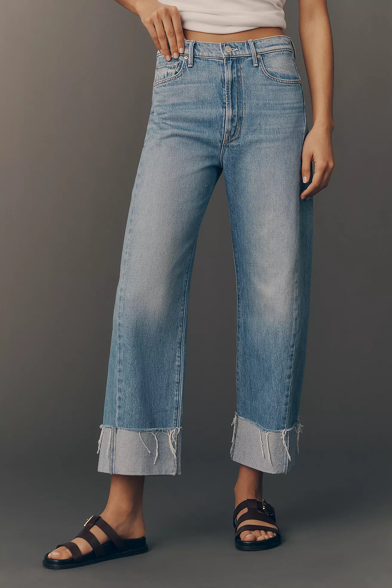 MOTHER Half-Pipe Ankle High-Rise Cuffed Tapered Jeans | Anthropologie (US)