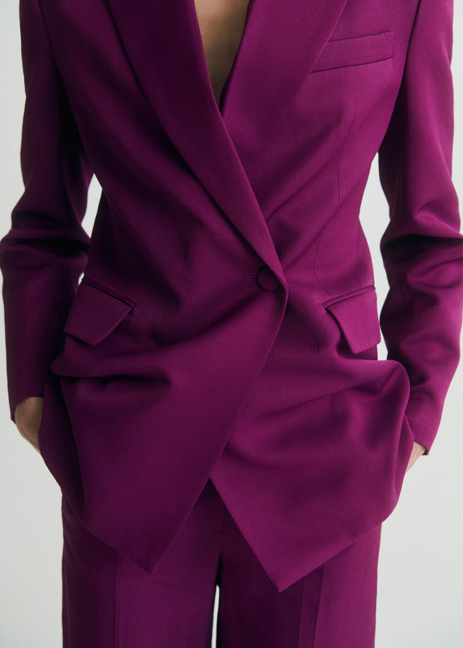 Linen-blend double-breasted suit blazer | Mango (US/MX/AU)
