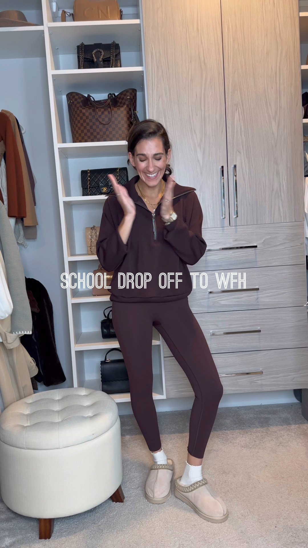 A school drop off to work from home outfit. I wear a size small in Spanx. You can use discount code CELINEXSPANX on your first order 

#LTKdayinmylife #LTKgrwm