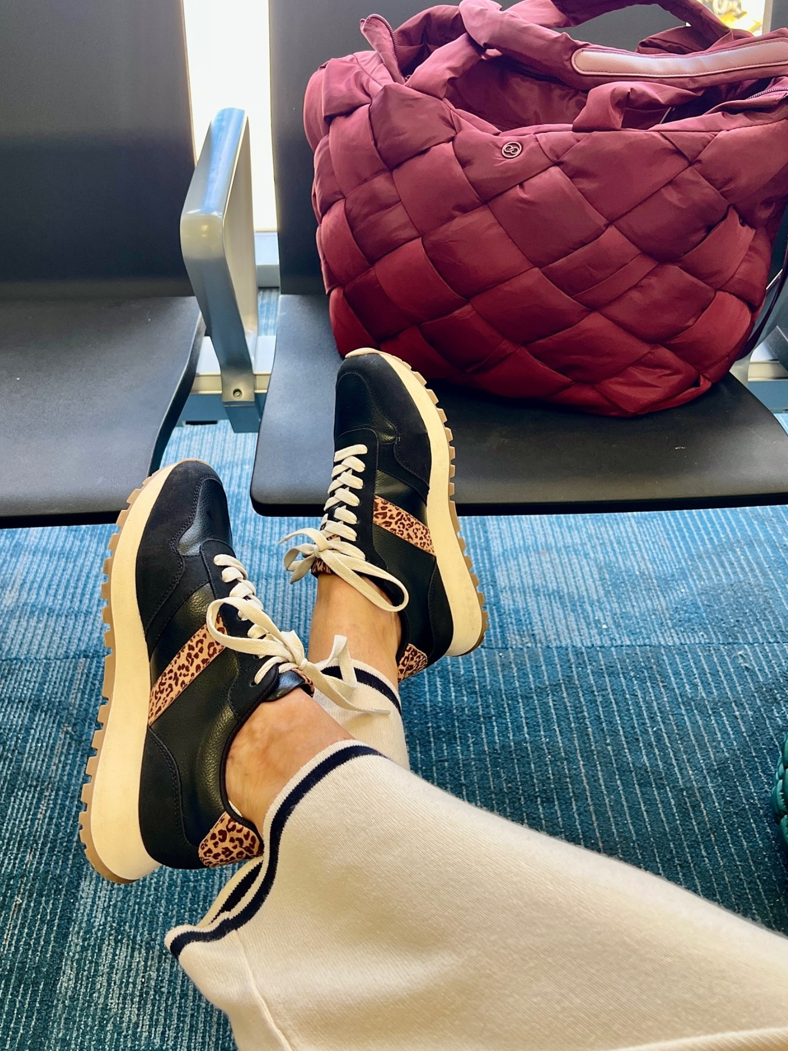 🐆 🖤I highly recommend animal print sneakers, bc they’ll literally go with anything!! Wearing an 8, so I had to size up a 1/2 size. // #airportfit // check out the rack room BOGO sale too!

#LTKgrwm #LTKootd #LTKTravel