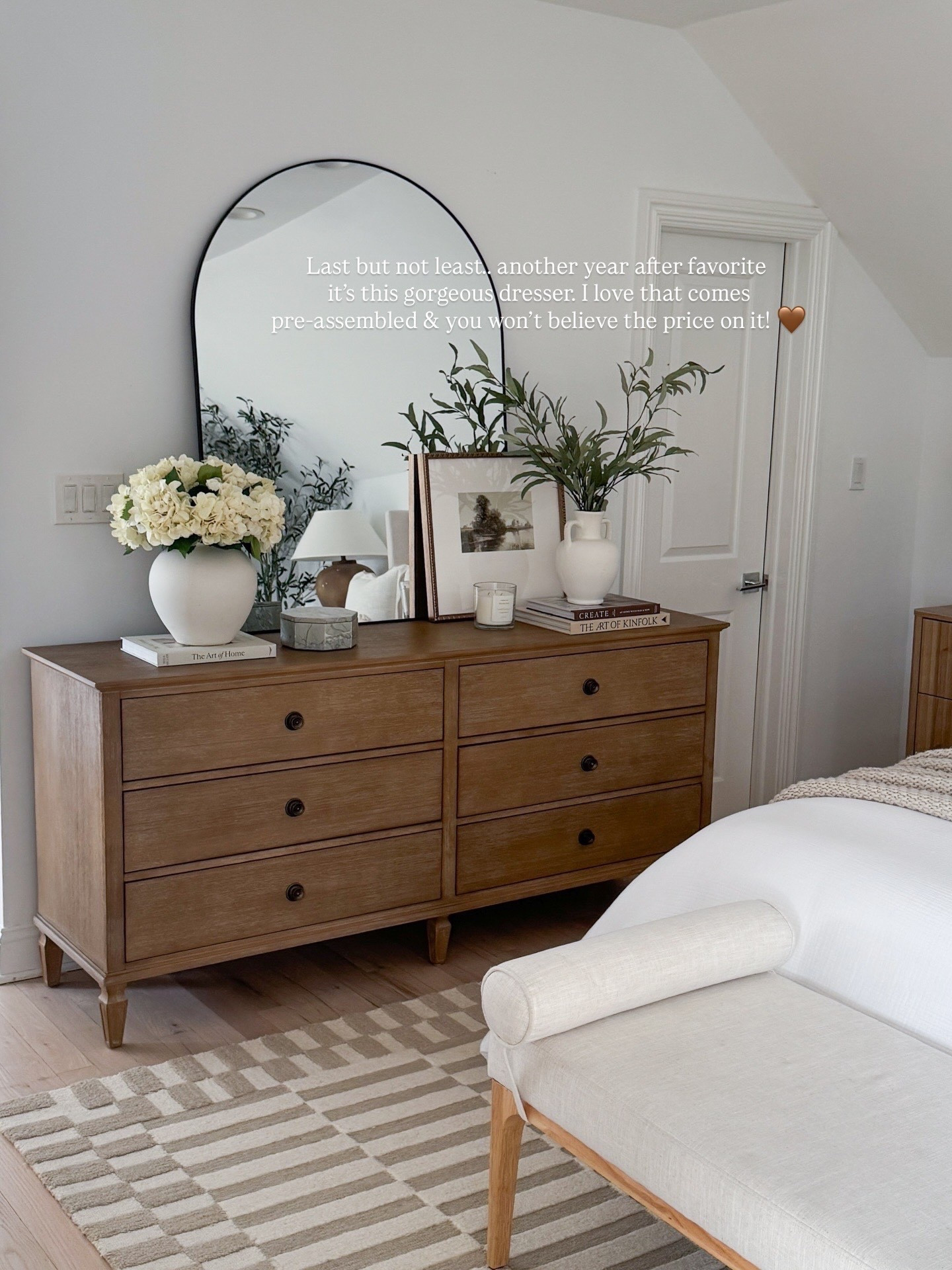 You guys have been asking about the dresser I paired with my new Birzer bed, and it’s such a match made in heaven! 🤍 

This natural wood beauty has gorgeous fluted detailing and just the right amount of warmth to make our bedroom feel cozy and elevated. The deep drawers are perfect for all the clothes, and it complements the neutral modern look of the Birzer bed so well. 🤎
