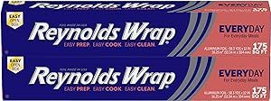 Reynolds Wrap Aluminum Foil, 175 Square Feet (Pack of 2), 350 Total Square Feet | Amazon (US)