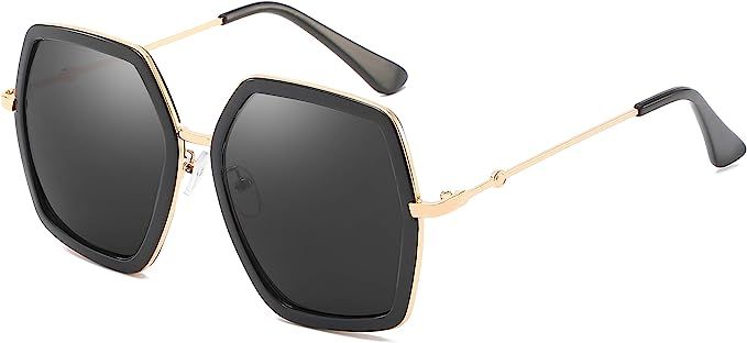 YESPER Oversized Square Sunglasses for Women Hexagon Inspired Designer Style Shades | Amazon (US)