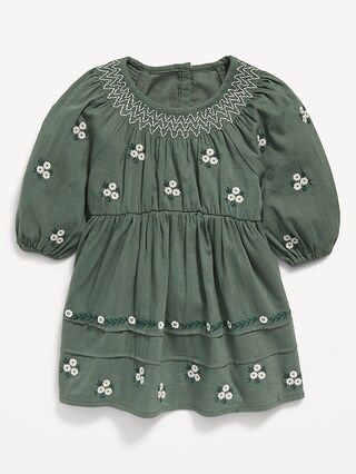 Floral-Embroidered 3/4-Sleeve Dress for Baby | Old Navy (US)