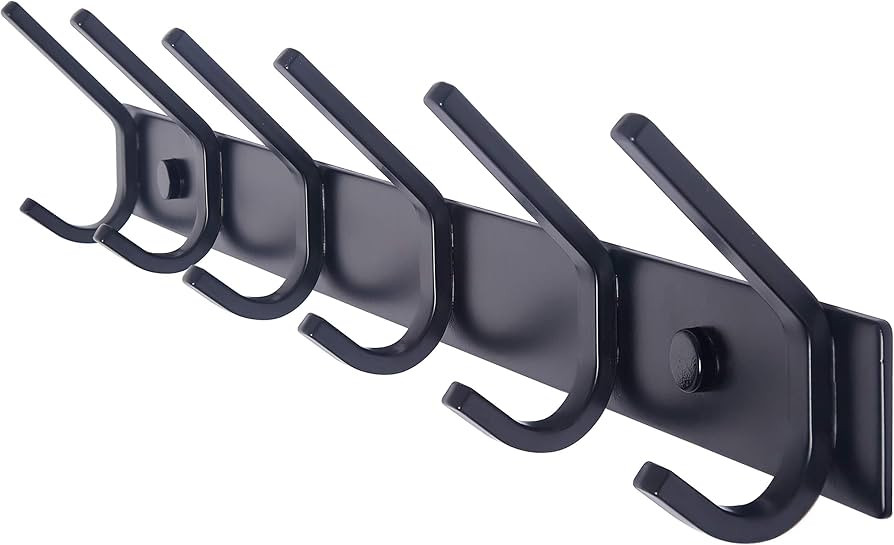 WEBI Coat Rack Wall Mounted,17-1/8 Inch Hooks for Hanging Coats,Heavy Duty Metal Hook Rail with 6... | Amazon (US)
