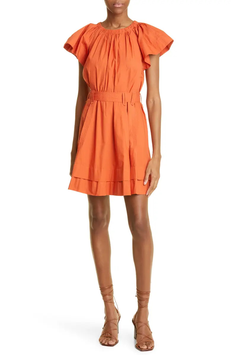 Ulla Johnson Mae Tie Waist Layered Ruffle Minidress | Nordstrom | Nordstrom