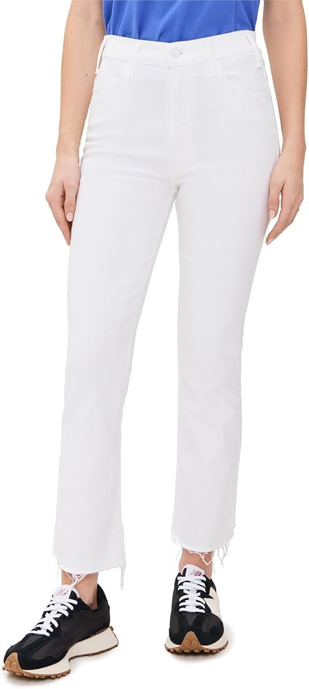 MOTHER Women's The Hustler Ankle Fray Jeans, Fairest of Them All, White, 28 at Amazon Women's Jea... | Amazon (US)