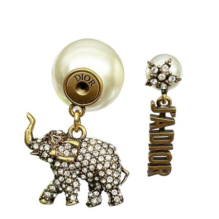 Authenticated Used CHRISTIAN DIOR Christian Dior Elephant Earrings Pearl Star Metal JADIOR Jadior Rh | Walmart (US)