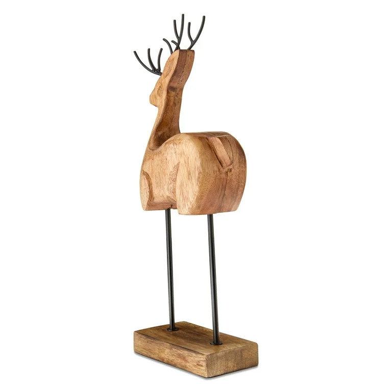 Wood and Metal Deer Christmas Tabletop Decoration, 13.18", by Holiday Time - Walmart.com | Walmart (US)