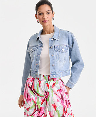 Women's Cropped Denim Jacket | Macy's