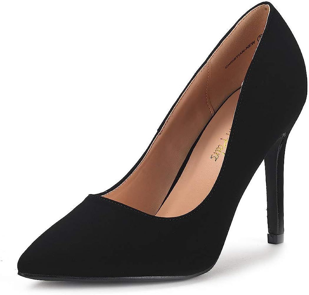 Amazon.com | DREAM PAIRS Women's Black Suede High Heel Pump Shoes - 10 M US | Pumps | Amazon (US)