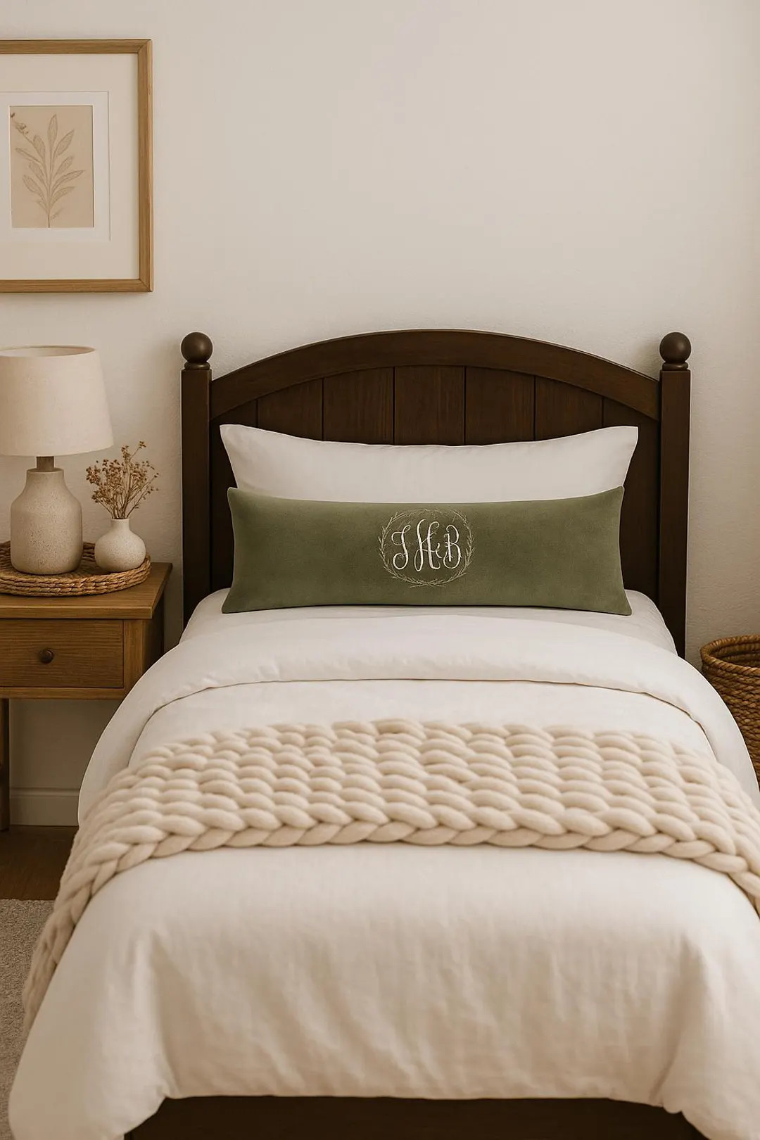 Personalised Lumbar Pillow Monogrammed Cushion Accent Bedroom Decor - Etsy | Etsy (US)