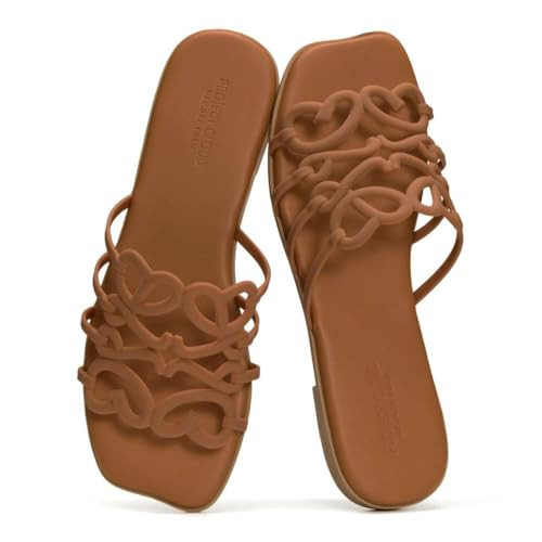 Project Cloud Womens Sandals with Memory Foam - Eco Crafted Leather Sandals for Women 2026 - Flats - Non Slip & Comfortable Sandals Women (Lisa, COGN,9M) | Amazon (US)
