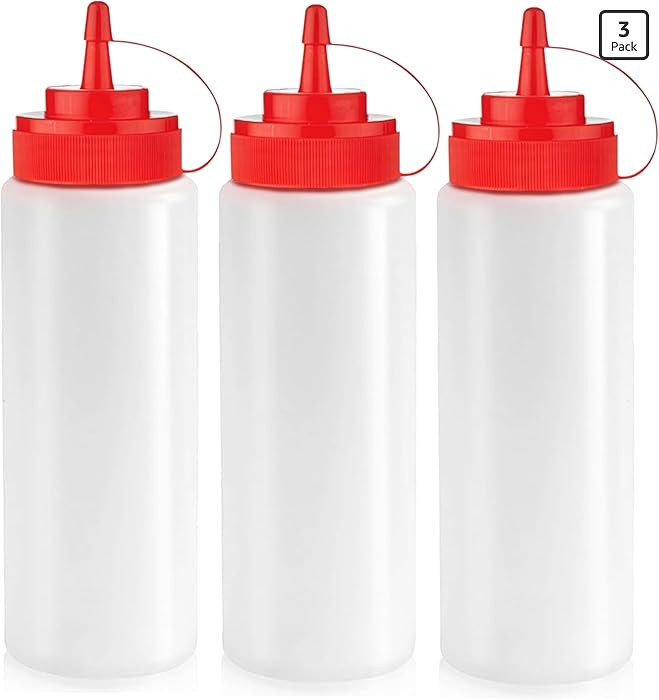 Norcalway 12 oz Condiment Squeeze Bottles for Sauces - Leak Proof Oil, Syrup, Dressing Squirt Bot... | Amazon (US)