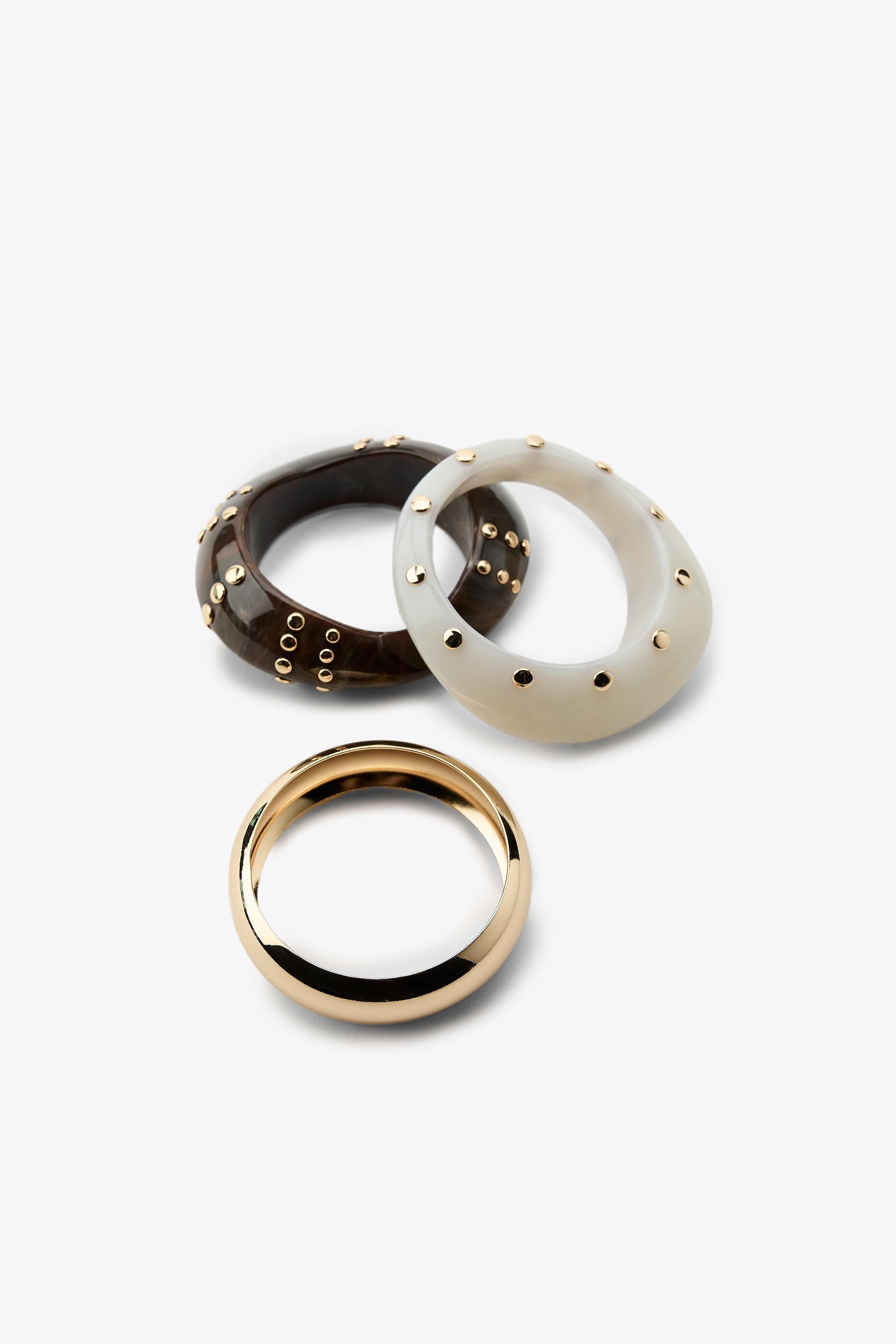 3-PACK OF RESIN STUDDED BANGLES | Zara US