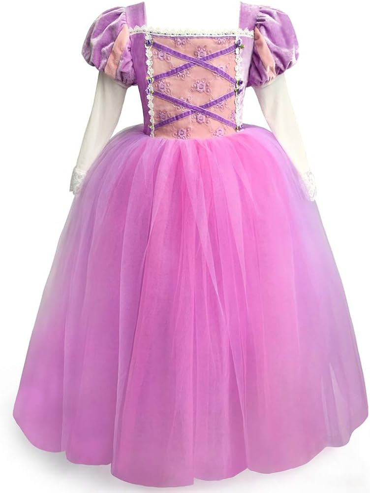 Amazon.com: MDYCW Rapunzel Princess Dress Puff Sleeve Costume, Special Occasion Dresses for Toddl... | Amazon (US)