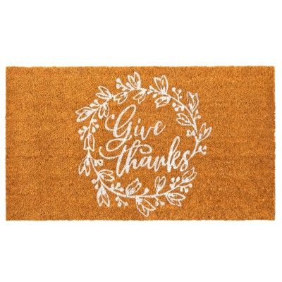 Juvale Thanksgiving Welcome Mat for Front Door, Outdoor Fall Rug for Porch, Give Thanks, 30x17 in | Target
