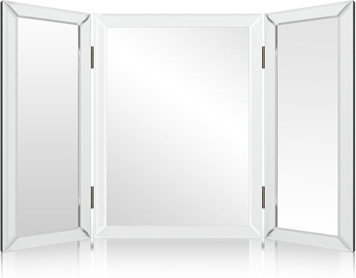 Houseables Trifold Mirror, Trifold Vanity Mirror, 3 Way, Three Way Folding, Tri Fold, for Braidin... | Amazon (US)