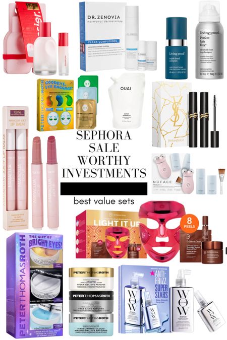 SEPHORA SALE 2023: THE VALUE SETS THAT ARE THE BEST INVESTMENTS

With these sets, you end up doubling (or more) your savings to 50% off or more! The LED mask set gives you $200 of premium full size skincare serums. With the eye patches, you’re getting 3 jars for -
a little more than the price of one!

LED face mask, lip plumping balm, gold eye patches, mascara, bond building serum, glossier you perfume gift set, Nuface toning device, color wow dream coat gift set, ouai shampoo value size.

#LTKGiftGuide #LTKsalealert #LTKbeauty
