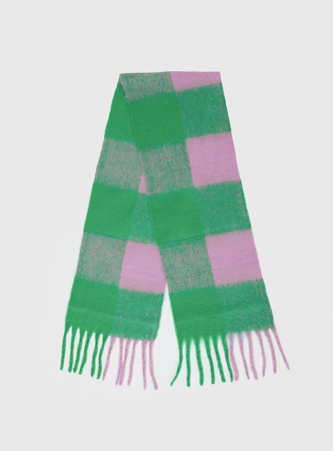 Up To Us Scarf Green / Pink | Princess Polly US