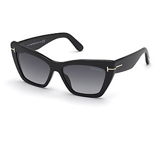 Tom Ford Wyatt Shiny Black/Gradient Smoke Sungl asses | QVC