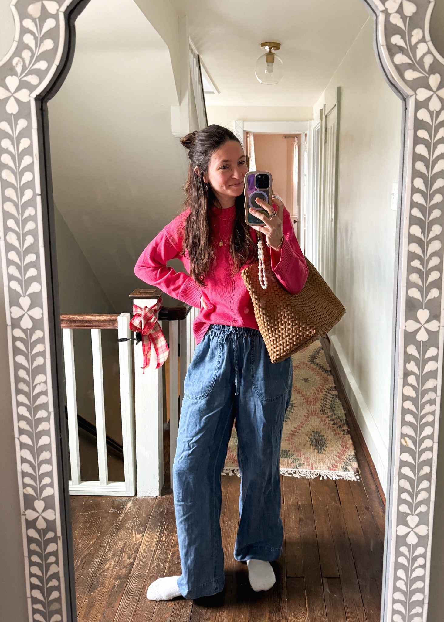 Love a pop of pink (also, these drawstring pants!) 🩷 I got a much needed haircut this week & I feel so much lighter! I love my long hair but it feels so much better when it’s a more manageable length! 

#LTKBeauty #LTKootd #LTKgrwm