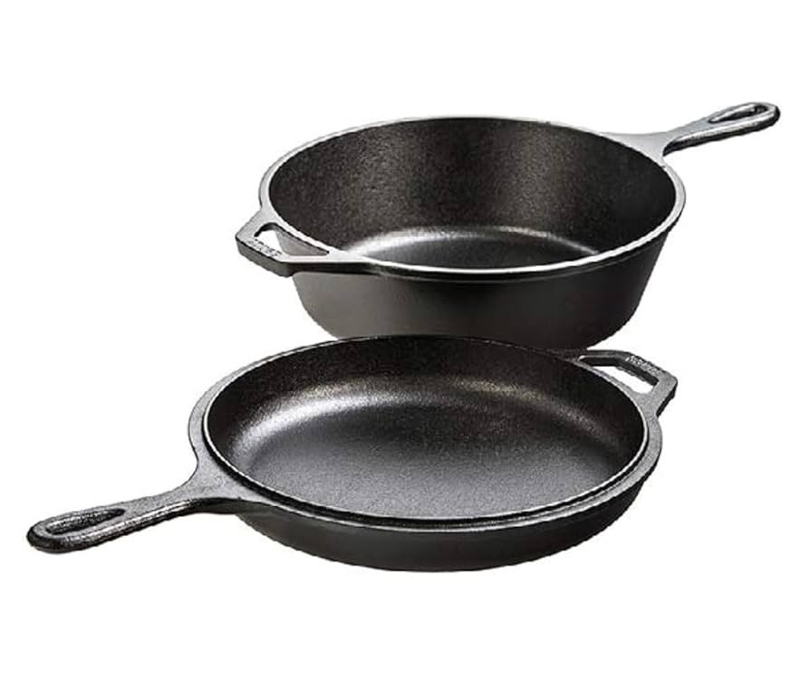 Lodge Pre-Seasoned 2-in-1 Cast Iron Combo Cooker - 3.2 Quart Deep Pot Cooker + 10.25 Inch Frying ... | Amazon (US)