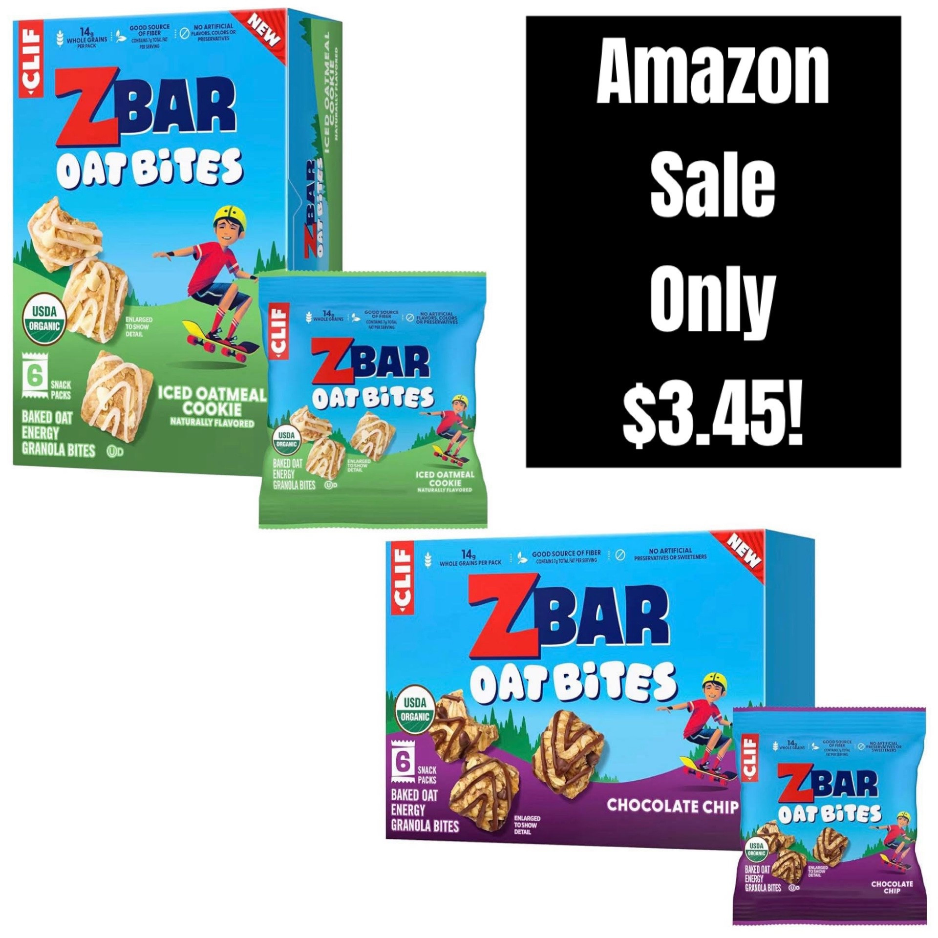 Z Bar Oat Bites recently launched, and Amazon has a flash deal on them today! Only $3.45 for a box with 6 pouches in either Chocolate Chip or Iced Oatmeal Cookie. These are super tasty, and a great energy snack for kids or adults that’s made with only clean ingredients.

#LTKSaleAlert #LTKfoodie #LTKKids