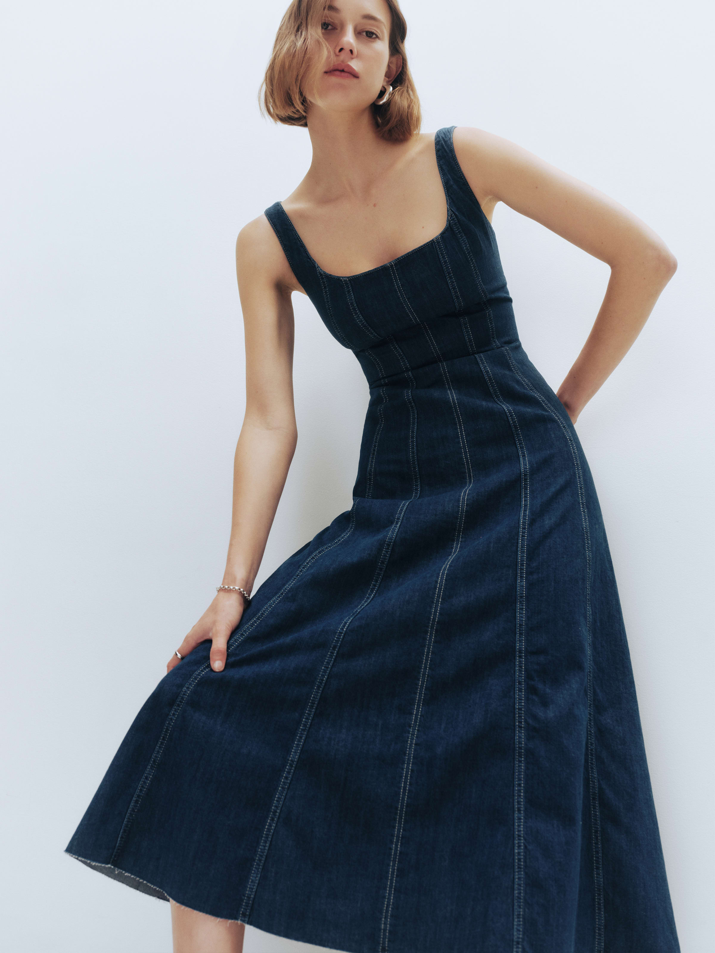 Amory Denim Midi Dress | Reformation (Global)