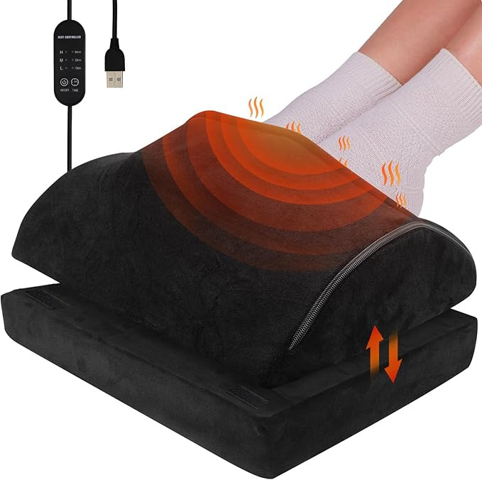 HAMOPY Heated Foot Rest for Under Desk with Pad Pocket, 3 Levels Temp Adjustable Controller & Was... | Amazon (US)