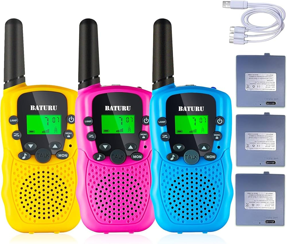 BATURU Rechargeable walkie talkies for Kids, 3 Miles Kids Walkie Talkies with Batteries, Walkie T... | Amazon (US)