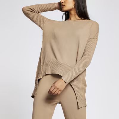 Camel long sleeve jumper | River Island (UK & IE)