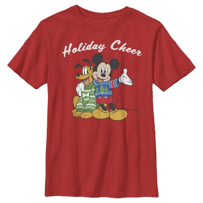 Boy's Disney Holiday Cheer With Mickey & Pluto T-Shirt | Target