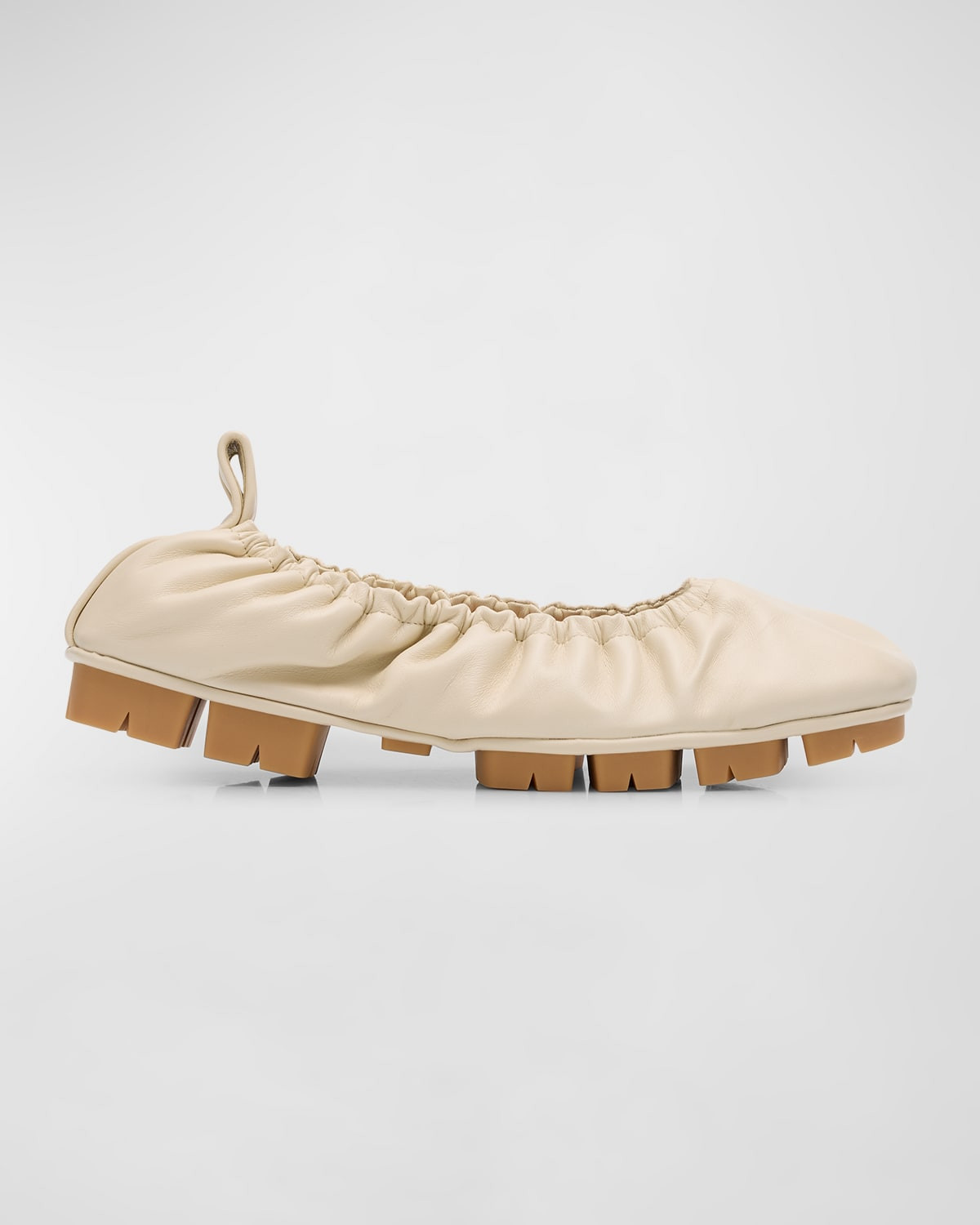 Shore Leather Elastic Ballerina Flats | Neiman Marcus