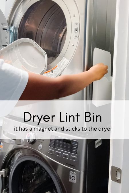This magnetic dryer lint bin is so handy!! And perfect for small laundry rooms.